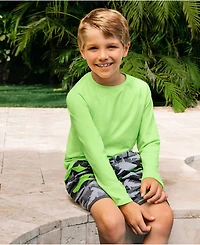 Lands' End Boys Sunshade Upf 50 Chlorine Resistant Long Sleeve Crew Neck Rash Guard