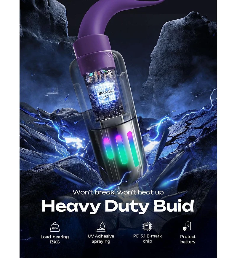 Lisen 2-Pack 240W 4-in-1 Charging Cable, Usb-c and Lightning Multi Charger Cable for All Devices, Fast Charging Cord for Travel, Home and Car