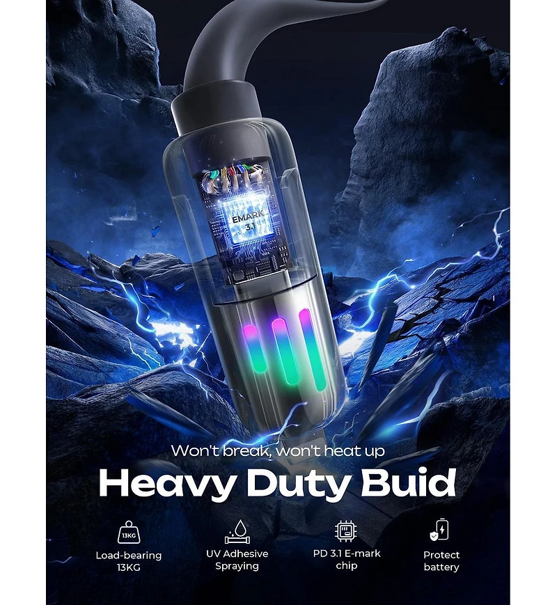 Lisen 2-Pack 240W 4-in-1 Charging Cable, Usb-c and Lightning Multi Charger Cable for All Devices, Fast Charging Cord for Travel, Home and Car