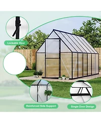 gaomon 6'X11' Aluminum-Framed Polycarbonate Greenhouse, Heavy Duty Greenhouse with Quick Setup Structure and Roof Vent