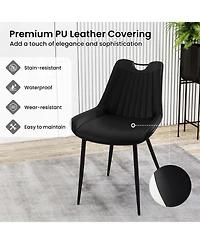 Slickblue Set of 4 Upholstered Kitchen Chairs with Metal Legs