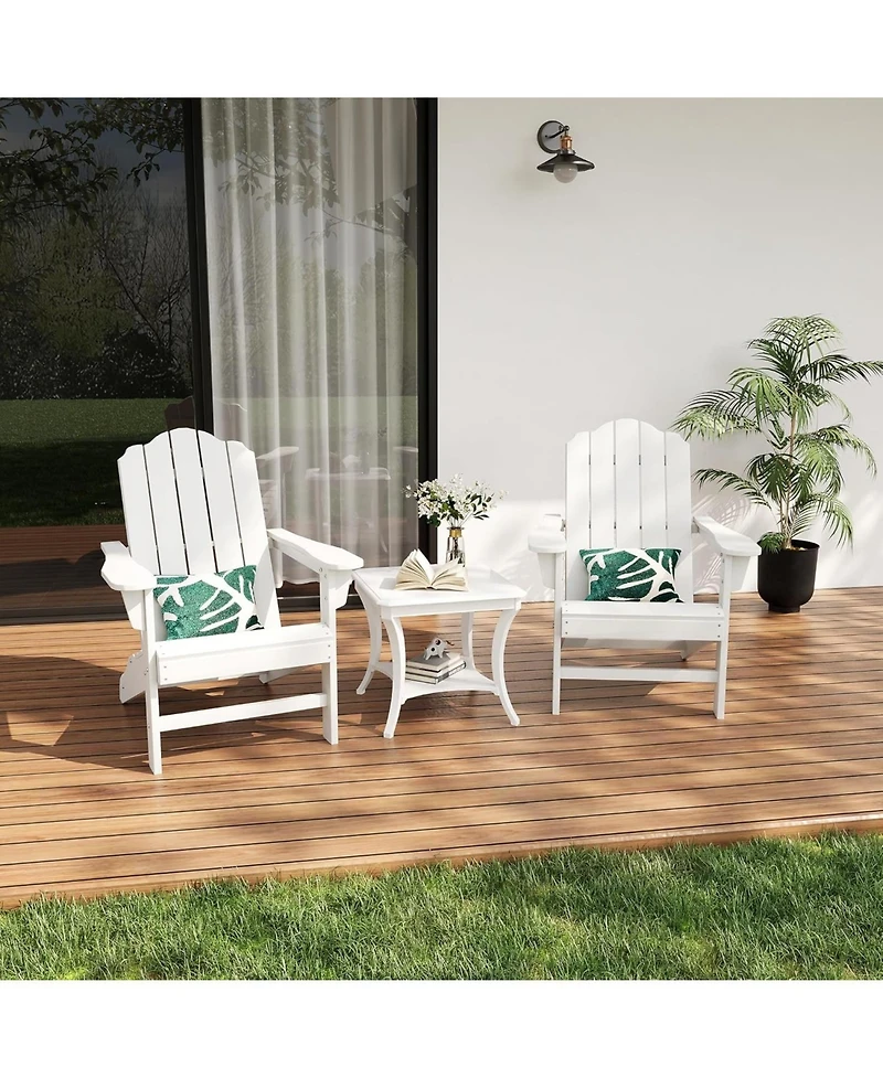 gaomon Hdpe Adirondack Chair, Wood Texture Patio Furniture
