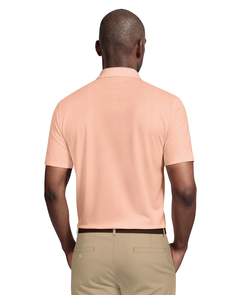 Pga Tour Men's Airflux Solid Mesh Short Sleeve Golf Polo Shirt