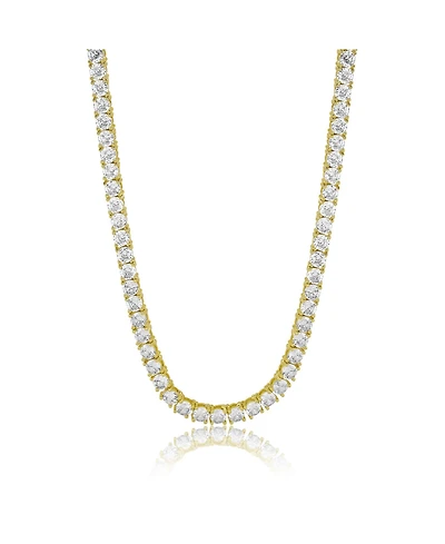 Simona Elegant Round 4mm Brilliant Cubic Zirconia Tennis Necklace.