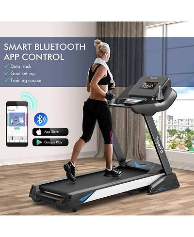 Treadmill with App and Auto Incline for Home Black
