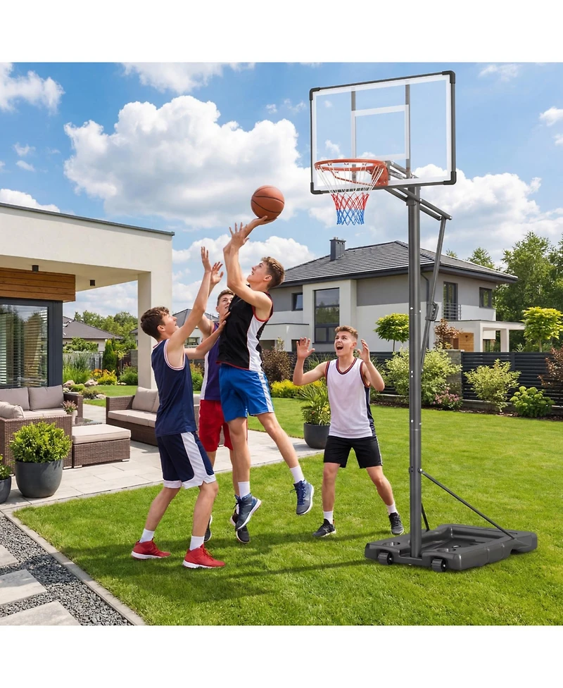 Slickblue Outdoor 10FT Basketball Hoop Portable Adjustable for Adults