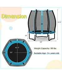 Indoor Kids Toddler Trampoline with Safety Net Mini Jump Set