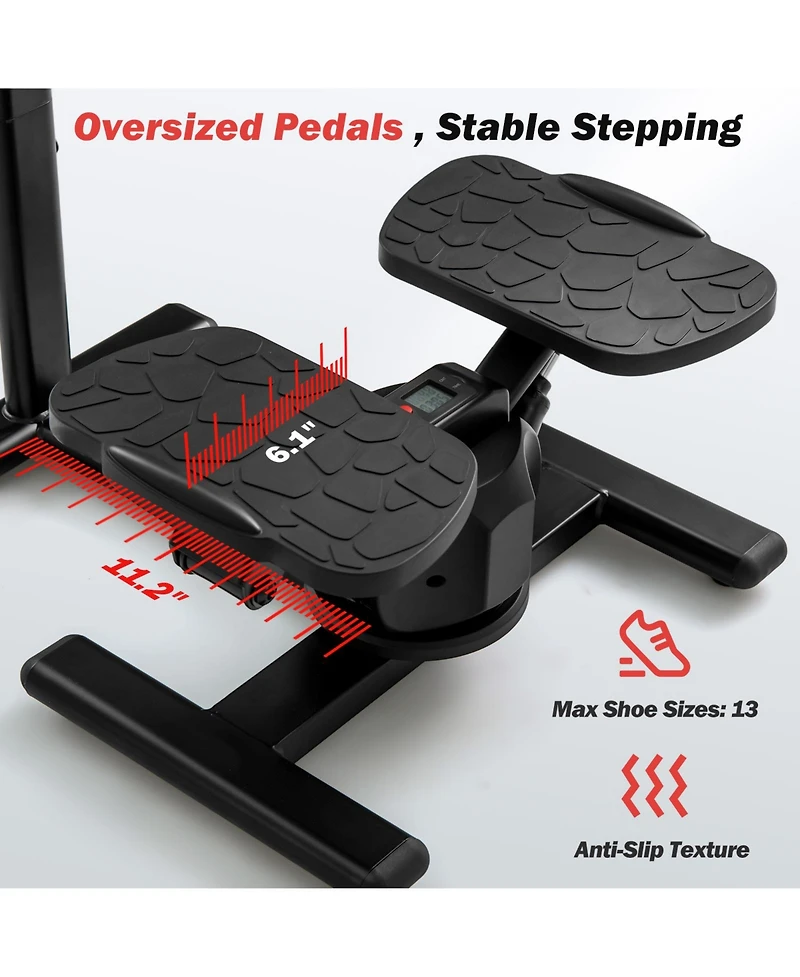 Fitness Stair Stepper with Twist Motion, Home Workout Exercise Equipment-Black