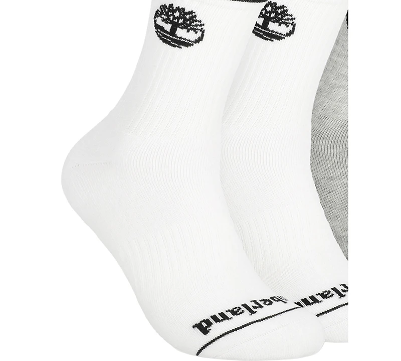 Timberland Men's 6-Pack Tipped High Quarter Logo Sock
