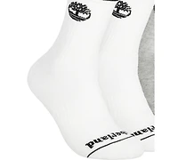 Timberland Men's 6-Pack Tipped High Quarter Logo Sock