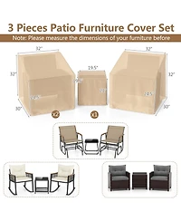 Sugift Three-Piece Waterproof Outdoor Bistro Furniture Cover Set
