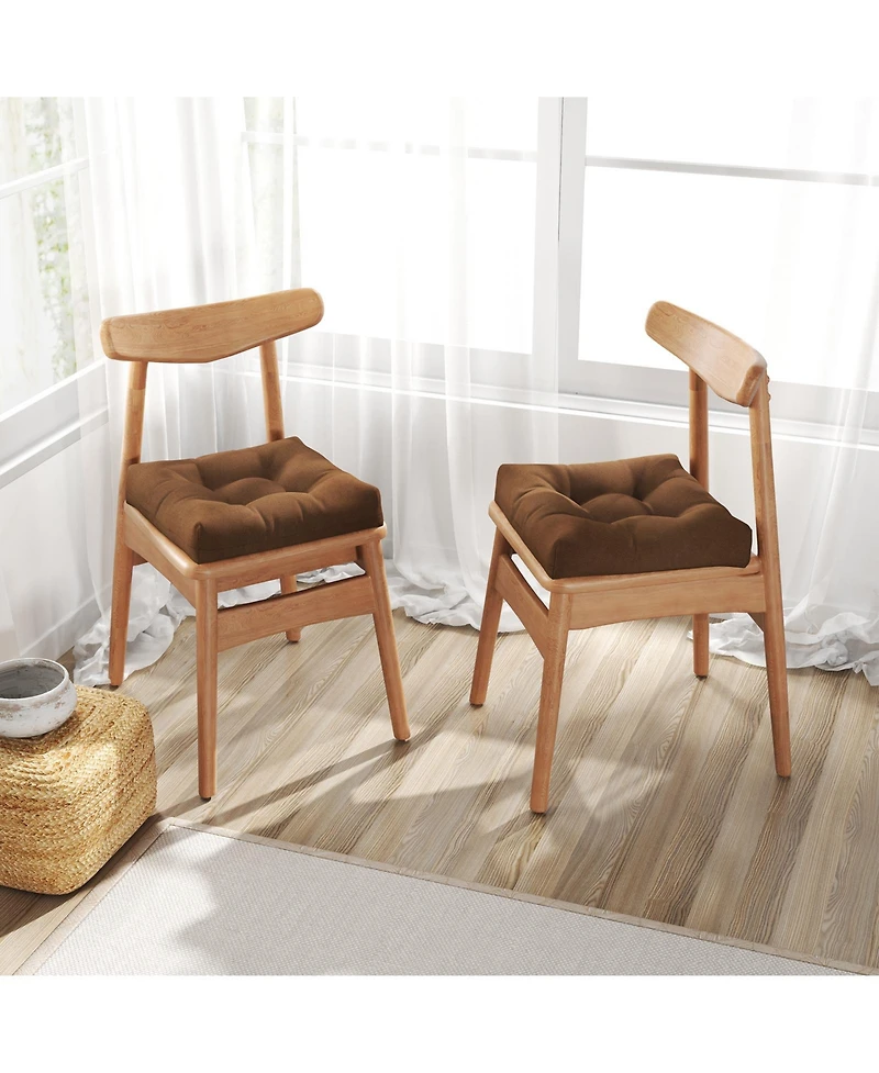 Gouun Reversible Patio Chair Seat Cushion Pads, Set of 2