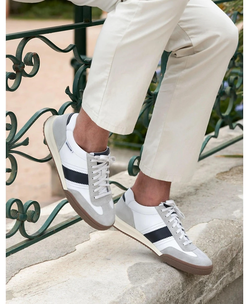 Mephisto Men's Elyo Stone Suede and Leather Sneaker