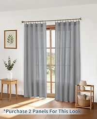 Boucle Light Filtering Back Tab Single Curtain Panel, 52"X96"