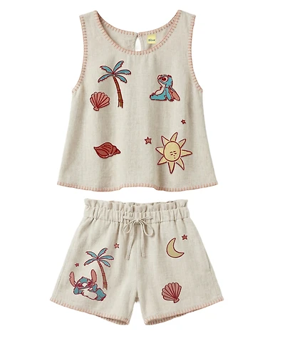Disney Girls' 2T-6X Tank Top and Shorts, 2-Piece Set