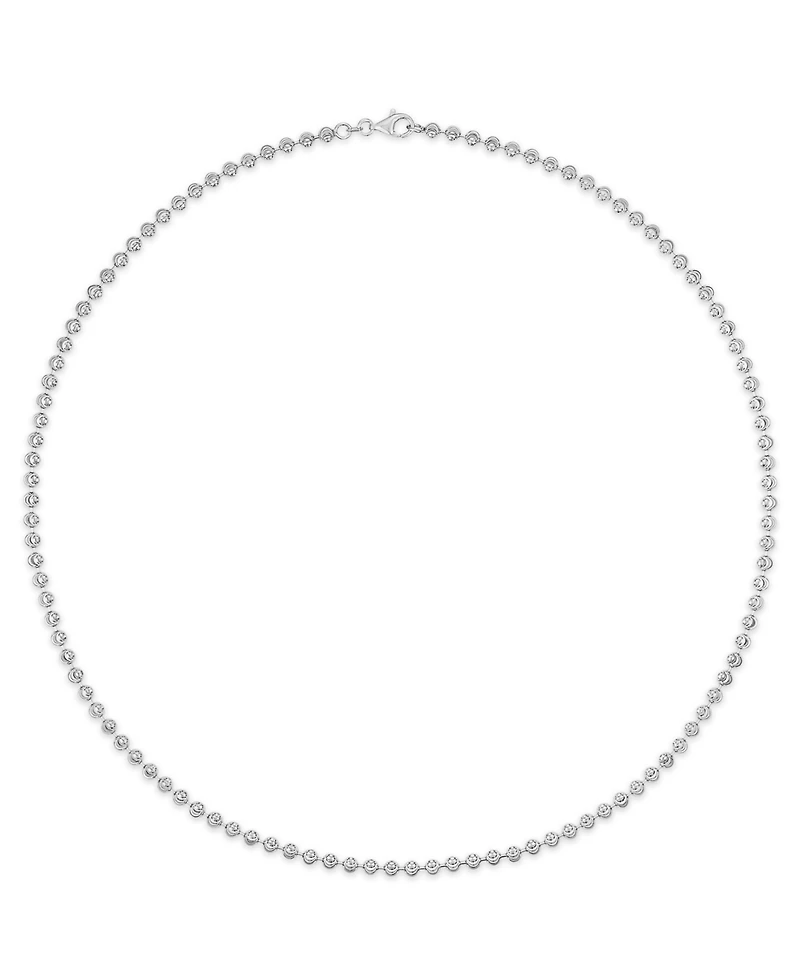 Macy's Men's Polished Moon Bead Chain Necklace in Sterling Silver