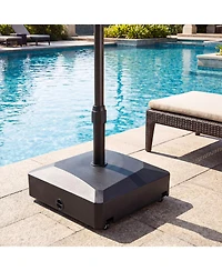 Costway 176 Lbs Mobile Fillable Patio Umbrella Base with 4 Wheels 2 Locks for 1.4-1.9" Pole