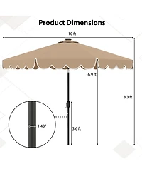 Slickblue Outdoor Solar Umbrella with 24 Led Lights Patio Canopy