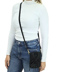 Carlos Falchi Cell Phone Butterly To Grain Leather Bag