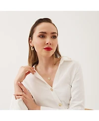 Spero London Lock Silver Hoop Sterling Earring