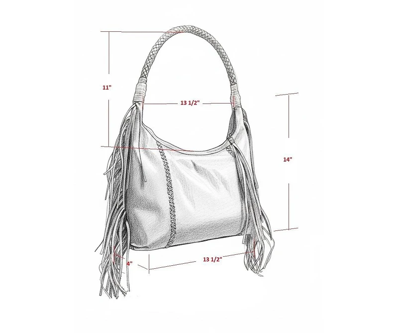 Carlos Falchi Fringe Leather Hobo Bag