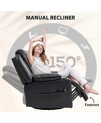 Homcom Massage Recliner Chair with Heat, Swivel Rocker with Footrest