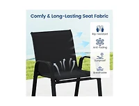Slickblue Outdoor 3-Piece Bar Set with 2-Tier Storage and Footrest