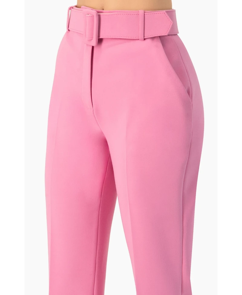 Ivonne Women's Tailored Straight-Leg Pants with Belt