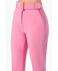 Ivonne Women's Tailored Straight-Leg Pants with Belt