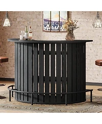 Tribesigns 4-Tier Bar Table, 39.4" H Home Bar Unit with Footrest, Arc-Shaped Mini Bar Table, Modern Wine Bar Cabinet
