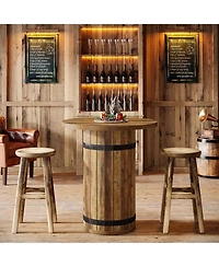 Tribesigns Round Bar Table, 39.4-Inch Height, Bistro Pub Table for Kitchen, Living Room, Small Space