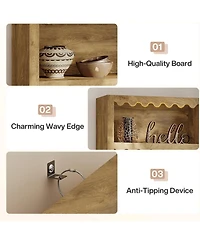 Tribesigns 5-Tier Open Bookcase, 70-Inch Tall Bookshelf with Scalloped Edges