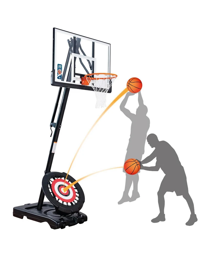 Ie Sports Portable Basketball Hoop, Adjustable Height, 54" Backboard and Rebounder