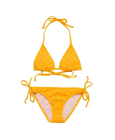 Snapper Rock Big Girls Check Me Out Marigold Triangle Bikini