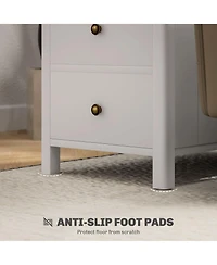 Homcom Narrow End Table with Charging Station, Usb Ports, Drawers,