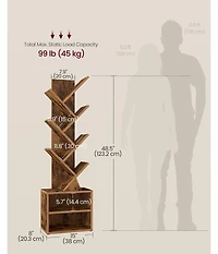 Slickblue Modern Tree Bookcase with Cabinet Storage Organizer Shelf