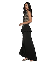 Alexia Admor Women's Perrin Boatneck Ruffle Gown