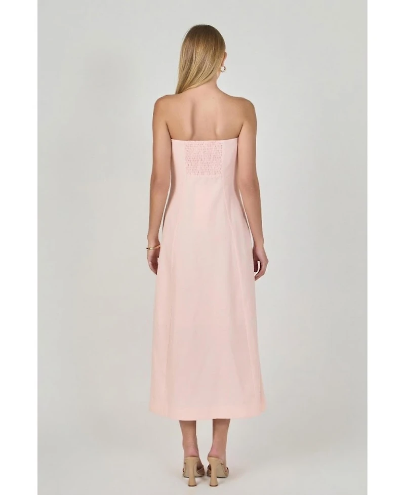 endless rose Women's Linen Strapless Dress
