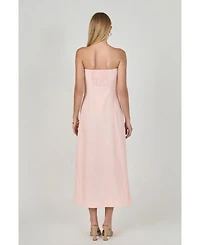 endless rose Women's Linen Strapless Dress