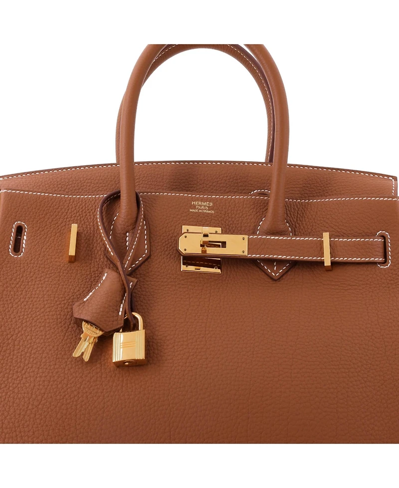Pre-Owned HERMES Birkin Handbag Brown Togo with Gold Hardware