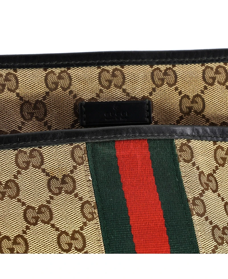 Pre-Owned Gucci Small Front Pocket Web Messenger Gg Canvas