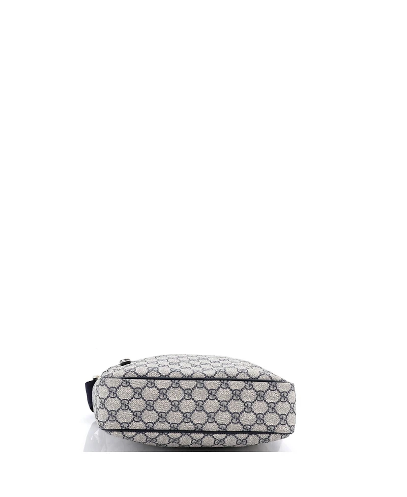 Pre-Owned Gucci Medium Front Zip Messenger Gg Coated Canvas