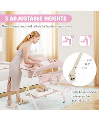Gouun Infant Diaper Changing Table with Water Basin and Wheels