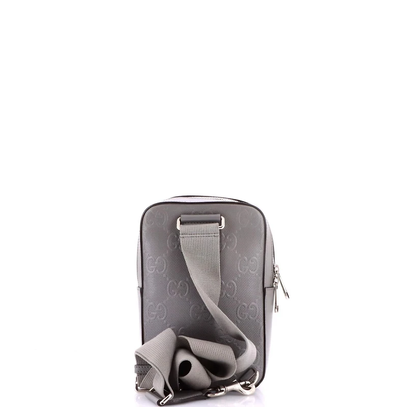 Pre-Owned Gucci Sling Backpack Gg Embossed Perforated Leather
