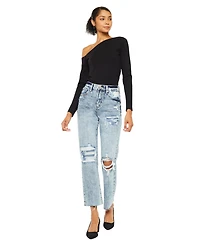 KanCan Women's Chesney High-Rise Straight Jeans