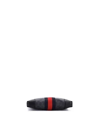 Pre-Owned Gucci Medium Web Zip Flat Messenger Gg Coated Canvas