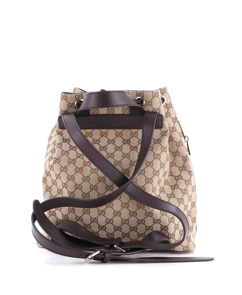 Pre-Owned Gucci Medium Drawstring Backpack Gg Canvas