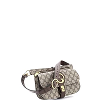Pre-Owned Gucci Blondie Flap Pocket Belt Bag Gg Coated Canvas