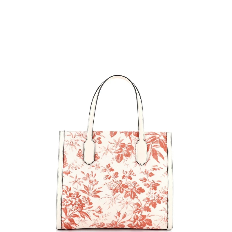 Pre-Owned Gucci Medium Gg Ribbon Tote Coated Printed Canvas