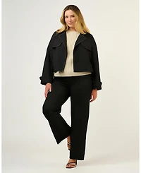 Estelle Plus Jude Cropped Contract Stitch Trench Jacket